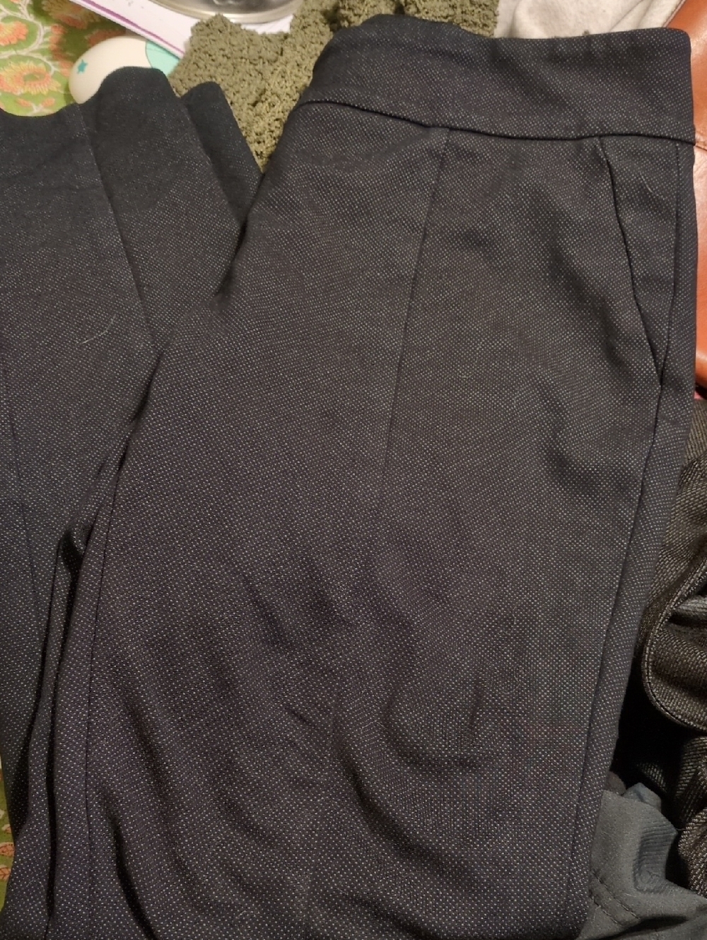 Hilary Radley Black Textured Dress Pants